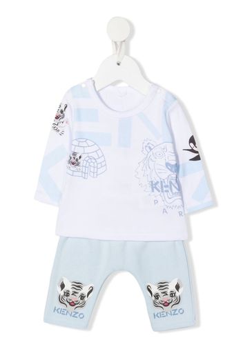 Kenzo Kids graphic-print tracksuit set - Bianco