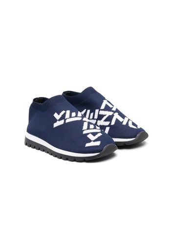 Kenzo Kids logo-jacquard sock-style sneakers - Blu