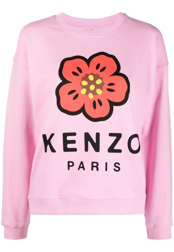 Kenzo logo-print round neck sweater - Rosa