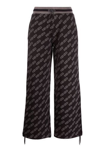 Kenzo logo-print wide leg track pants - Nero