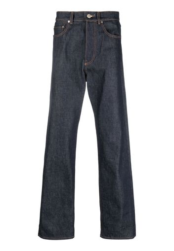 Kenzo logo-patch straight-leg jeans - Blu