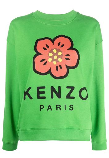 Kenzo logo-print round-neck sweatshirt - Verde