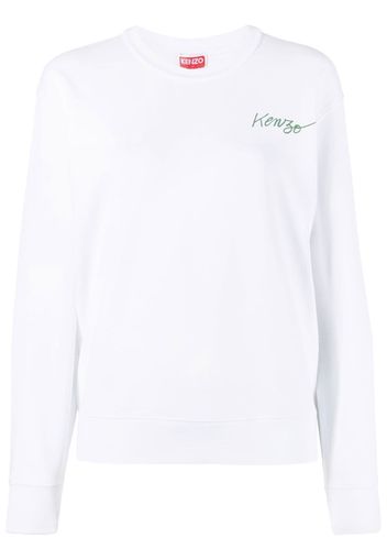 Kenzo Poppy-print cotton sweatshirt - Bianco