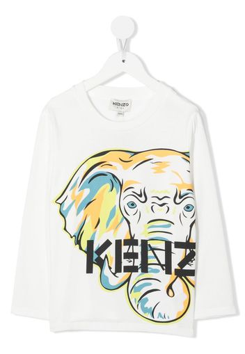 Kenzo Kids T-shirt con stampa Elephant - Bianco