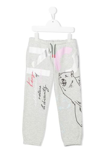 Kenzo Kids logo-print track-pants - Grigio