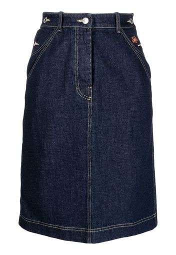 Kenzo side button-fastening detail denim skirt - Blu