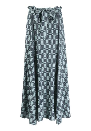 Kenzo monogram-pattern knitted maxi skirt - Blu