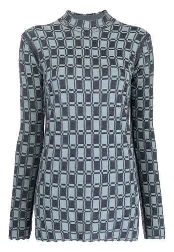 Kenzo geometric-print long-sleeve jumper - Blu