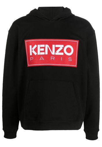 Kenzo logo-print detail hoodie - Nero
