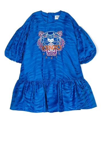 Kenzo Kids Abito con motivo Tiger Head - Blu