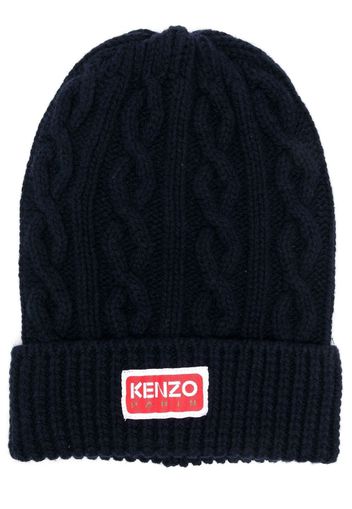 Kenzo cable-knit wool beanie - Blu