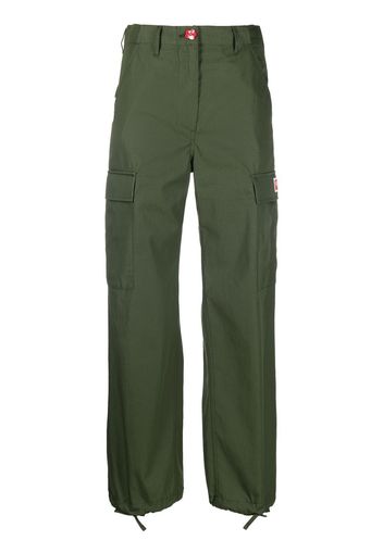 Kenzo logo-patch cargo trousers - Verde