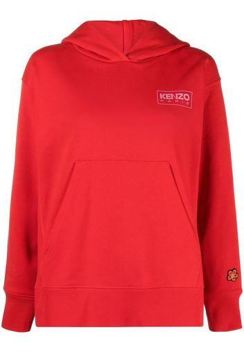 Kenzo chest logo-print detail hoodie - Rosso