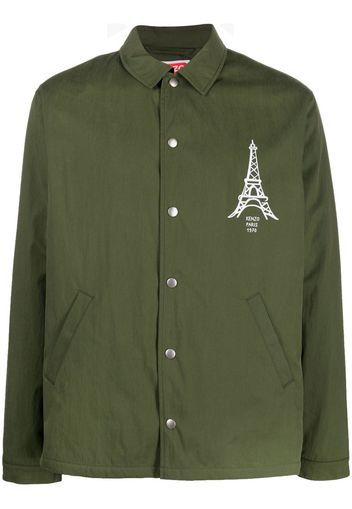 Kenzo chest logo-print shirt jacket - Verde