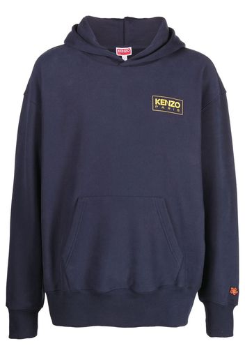 Kenzo logo-print long-sleeve hoodie - Blu