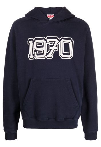 Kenzo 1970-print detail hoodie - Blu