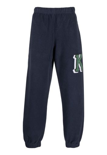 Kenzo logo-print fleece track pants - Blu