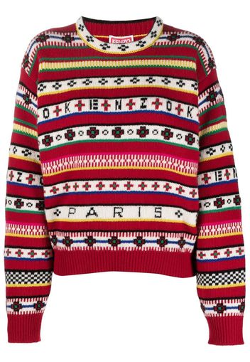 Kenzo intarsia-knit logo jumper - Rosso