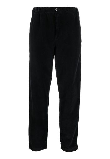 Kenzo logo-patch tapered corduroy trousers - Nero