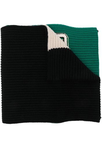 Kenzo logo-patch wool scarf - Nero