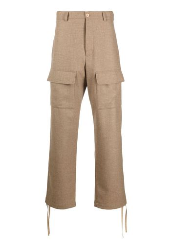 Kenzo logo-patch cargo trousers - Toni neutri