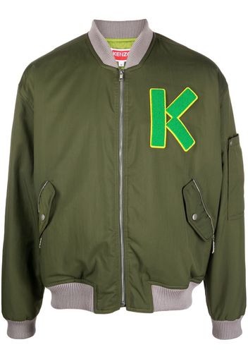 Kenzo Varsity logo-patch bomber jacket - Verde