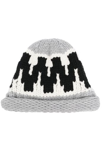 Kenzo zigzag-knit beanie hat - Grigio