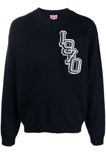 Kenzo Varsity logo knitted jumper - Blu