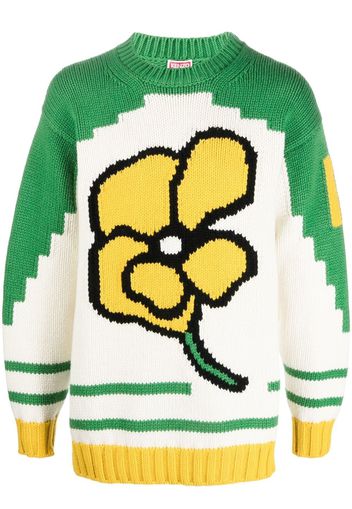Kenzo floral-print knit jumper - Toni neutri