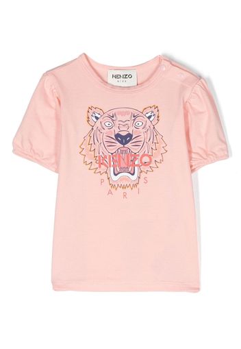 Kenzo Kids Tiger Head-motif cotton T-Shirt - Rosa