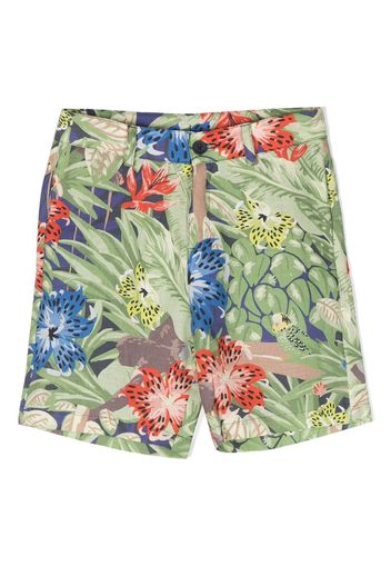 Kenzo Kids Shorts a fiori - Verde