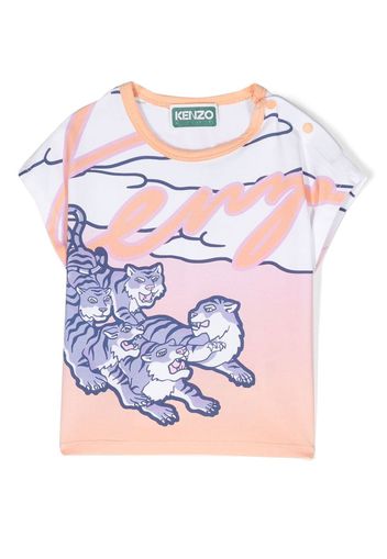 Kenzo Kids graphic-print short-sleeve T-shirt - Rosa