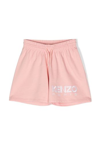 Kenzo Kids logo-embroidered drawstring shorts - Rosa