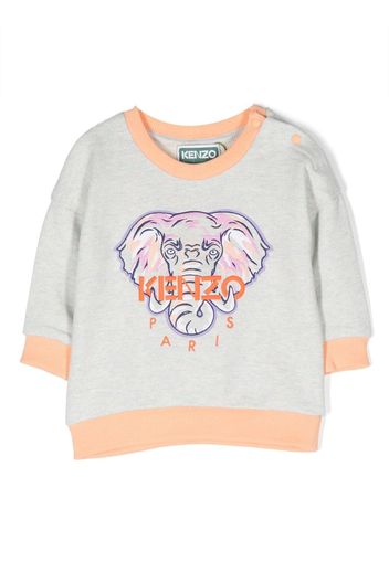 Kenzo Kids Felpa con ricamo - Grigio