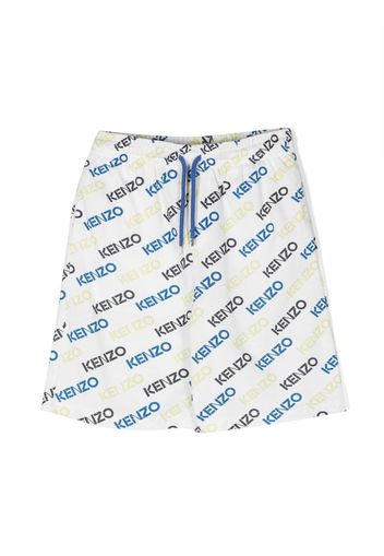 Kenzo Kids logo-print shorts - Bianco