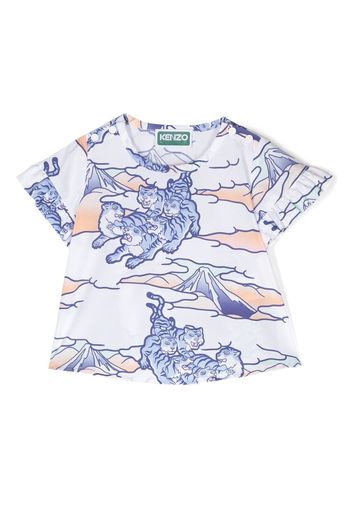 Kenzo Kids graphic-print short-sleeve blouse - Bianco