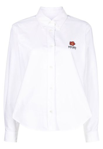 Kenzo logo-print button-down cotton shirt - Bianco