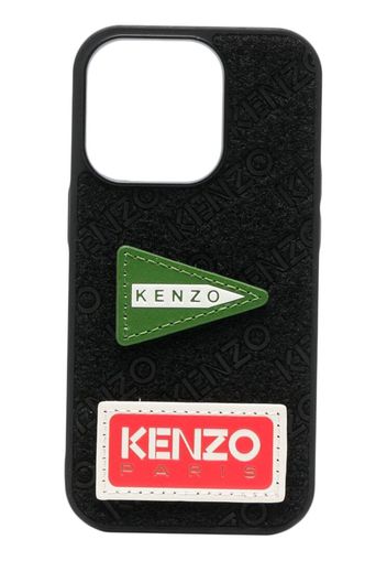 Kenzo velcro logo-patch Iphone 14 case - Nero