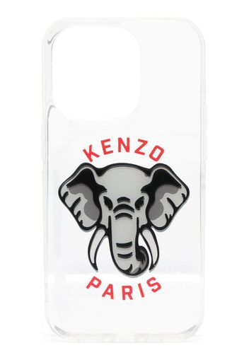 Kenzo Elephant-print iPhone 14 Pro case - Grigio