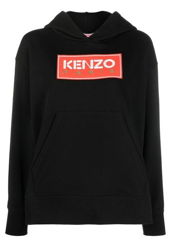 Kenzo logo-print cotton hoodie - Nero