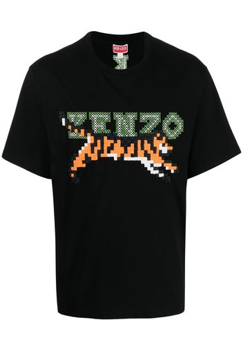 Kenzo pixel logo-embroidered T-shirt - Nero