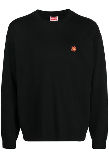 Kenzo flower-patch crew-neck sweatshirt - Nero