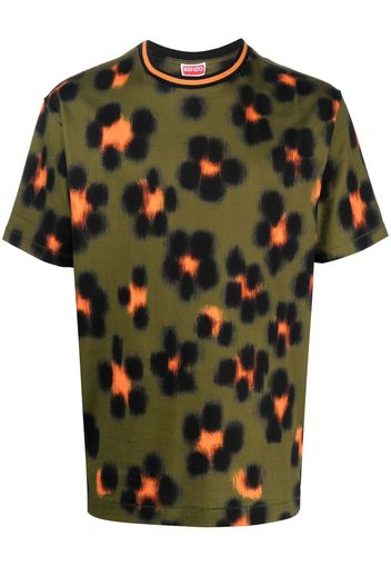 Kenzo leopard-print short-sleeve T-shirt - Verde