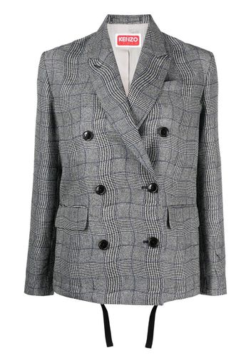 Kenzo Prince of Wales-check double-breasted blazer - Nero