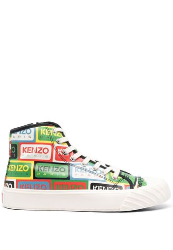 Kenzo logo-print high-top sneakers - Verde