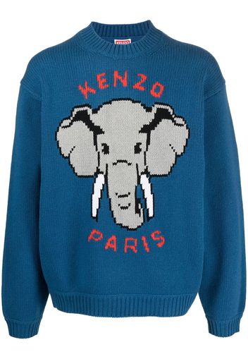 Kenzo intarsia-knit long-sleeved jumper - Blu