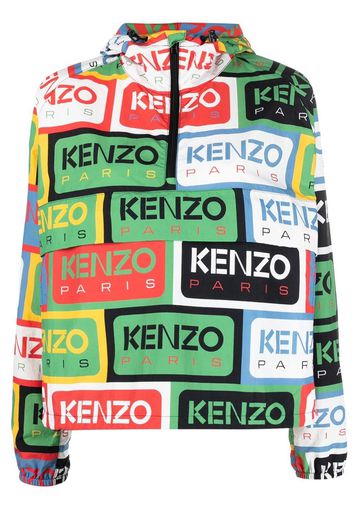 Kenzo logo-print hooded jacket - Bianco