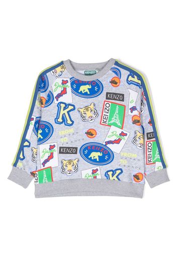 Kenzo Kids graphic-print sweatshirt - Grigio