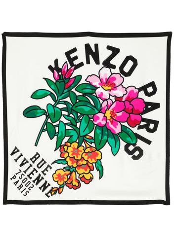 Kenzo logo-print silk scarf - Toni neutri