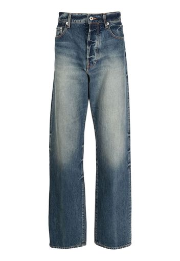 Kenzo Jeans dritti con effetto schiarito - Blu